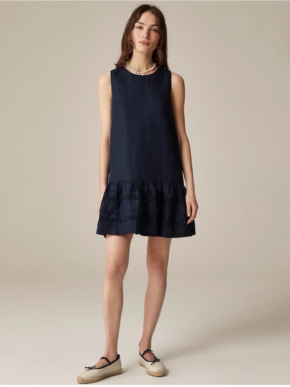 J Crew Dress M Maxine Linen Blue